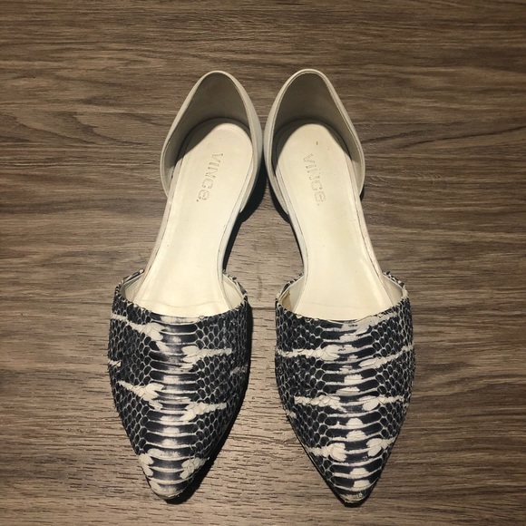 Vince | Nina Embossed Leather D'Orsay Flat - Picture 4 of 5